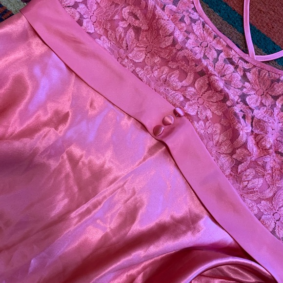 Vintage Lingerie Lace Chemise Sz Medium Pink Angelique Ladies Cami slip dress - Picture 6 of 6